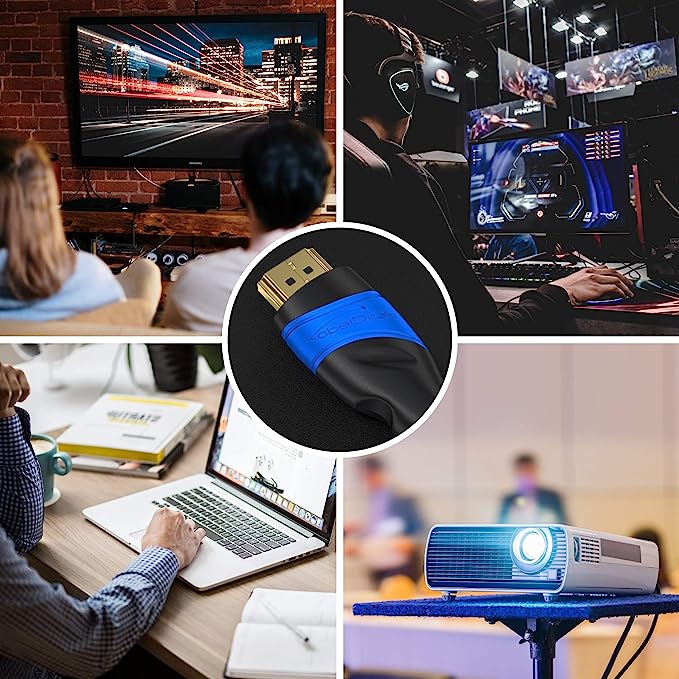 100 X HDMI Cable 8K / 4K – 3m BLACK/BLUE