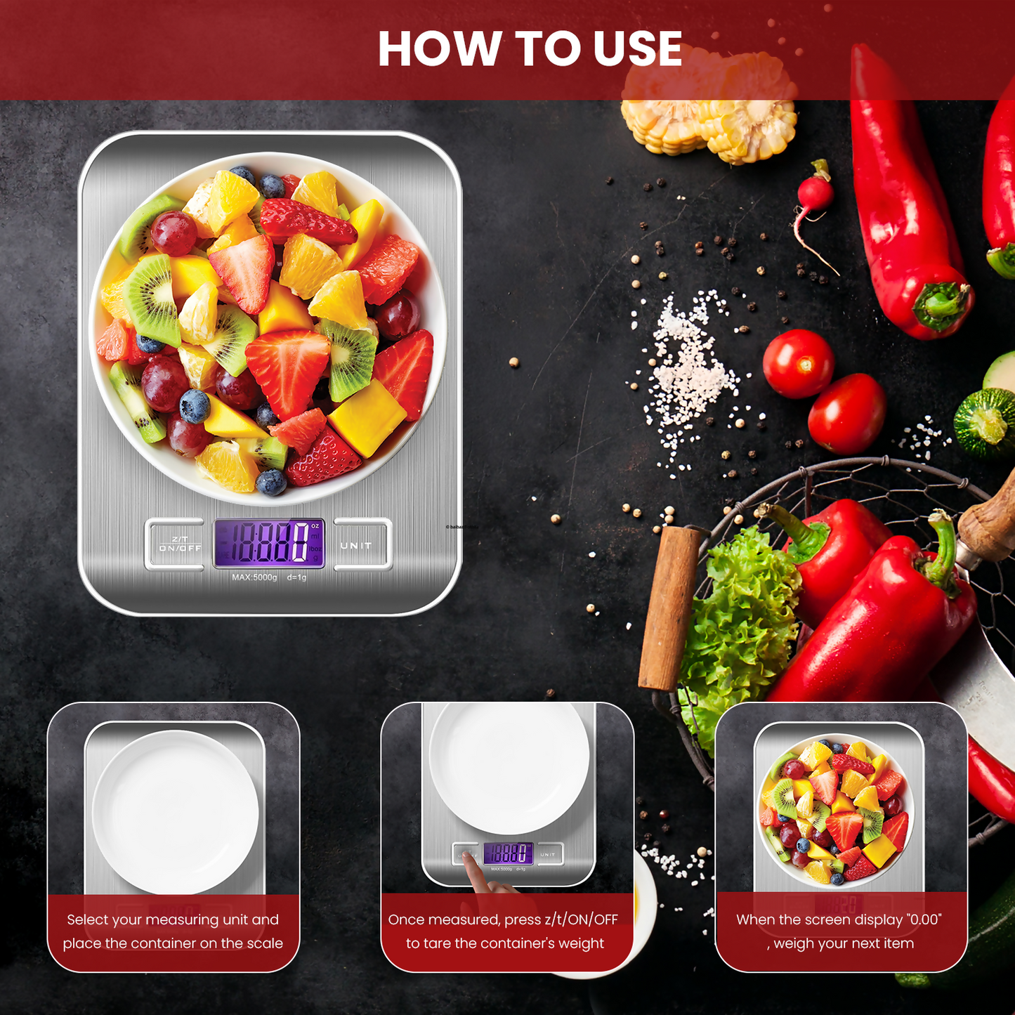 45x Digital Kitchen Scales 5kg Capacity