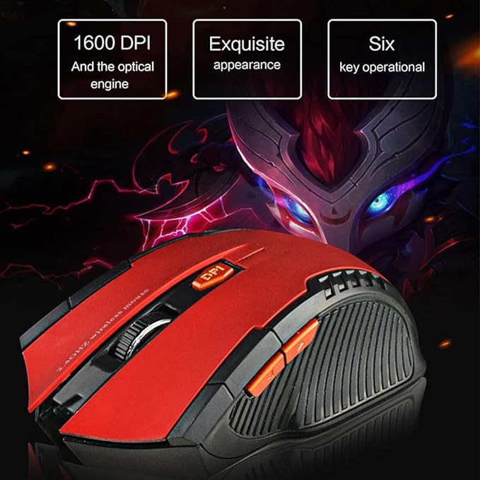 197 X Gaming Mouse Wireless 2.4 GHZ Red=56 Black=95 Blue=46