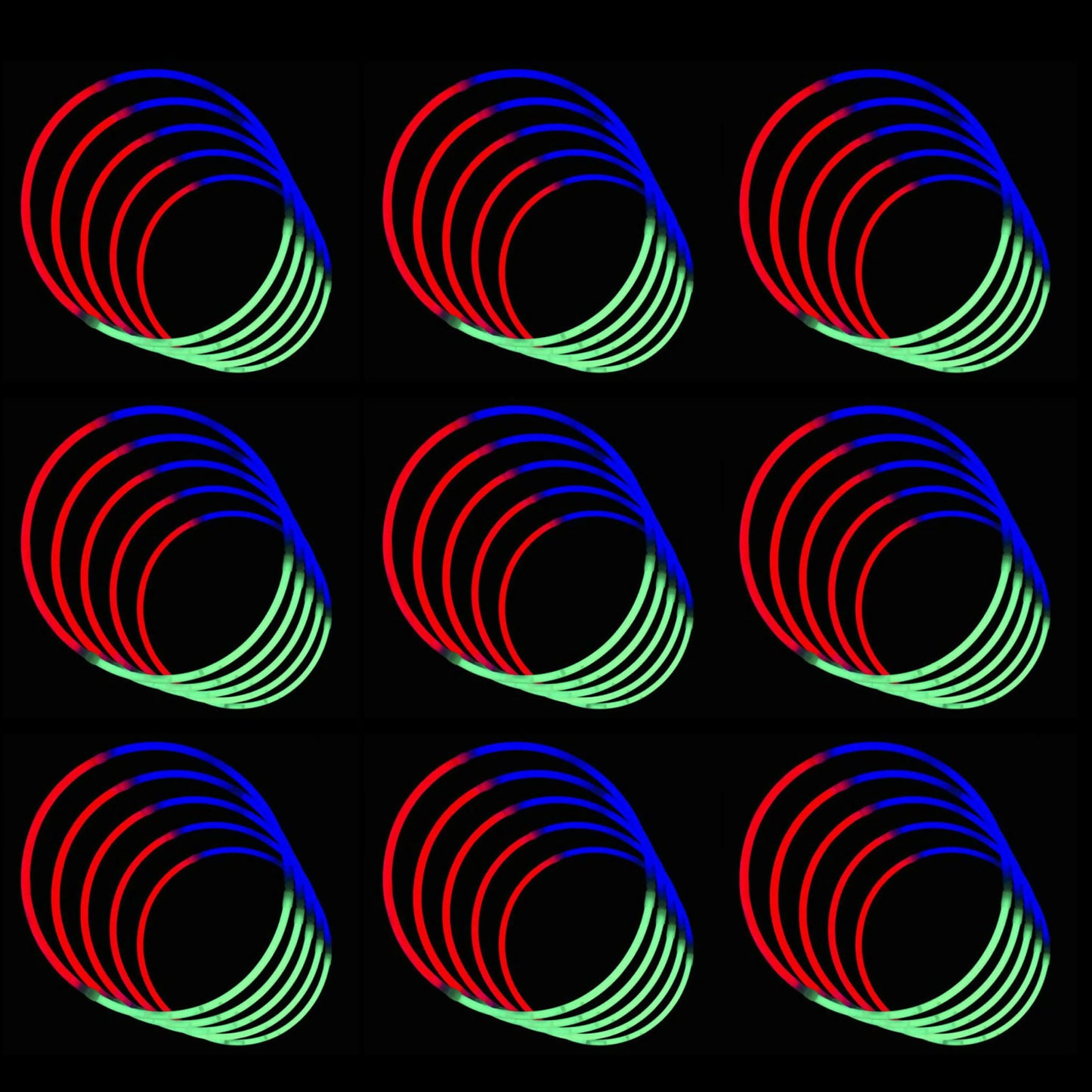 25 x 50 Pack Glow Stick Glow Necklaces with Connectors 22