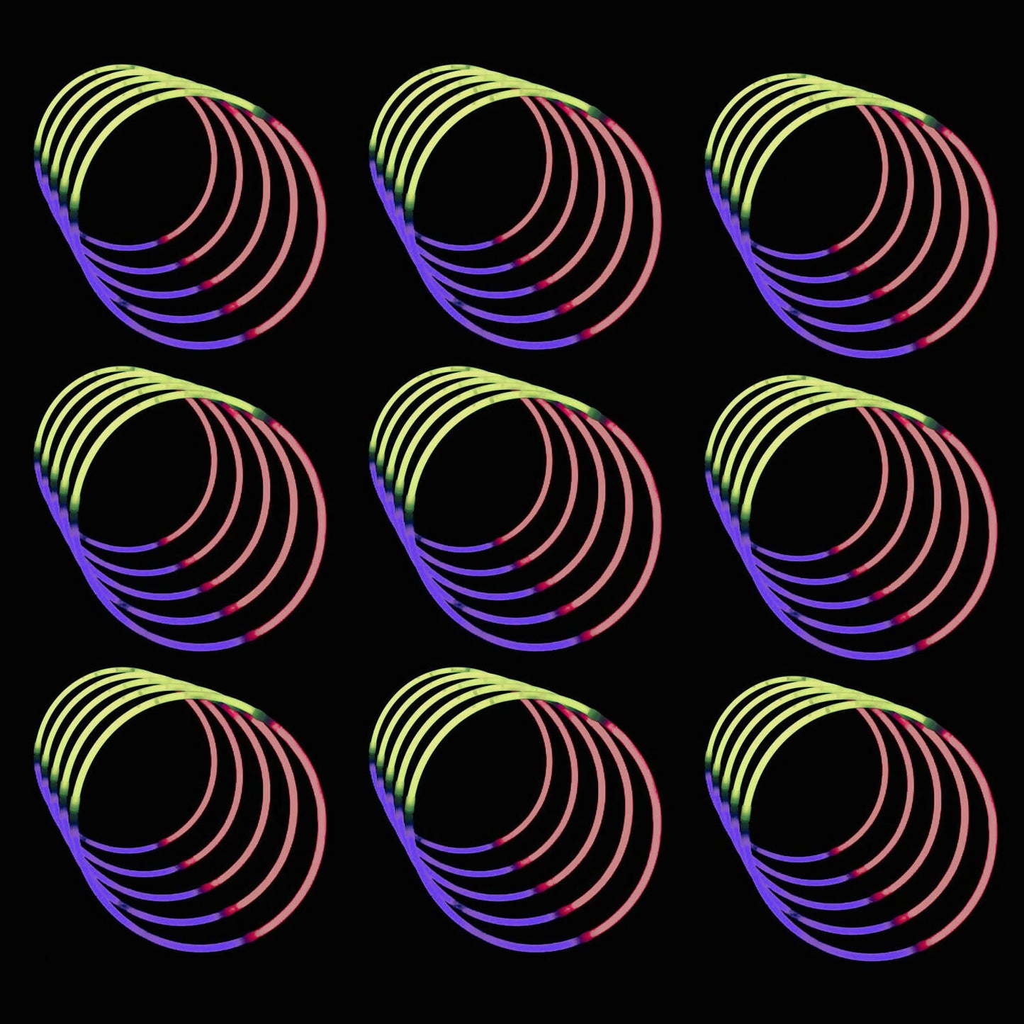 25 x 50 Pack Glow Stick Glow Necklaces with Connectors 22