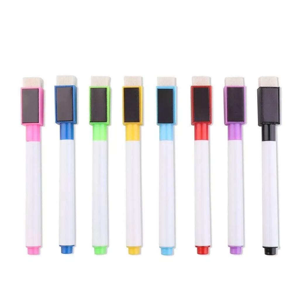 333 x 8 Pack Colour Magnetic White Board Marker Pens Pen Dry Eraser Easy Wipe Whiteboard