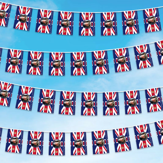 50pcs Union Jack Flag Bunting King Charles III