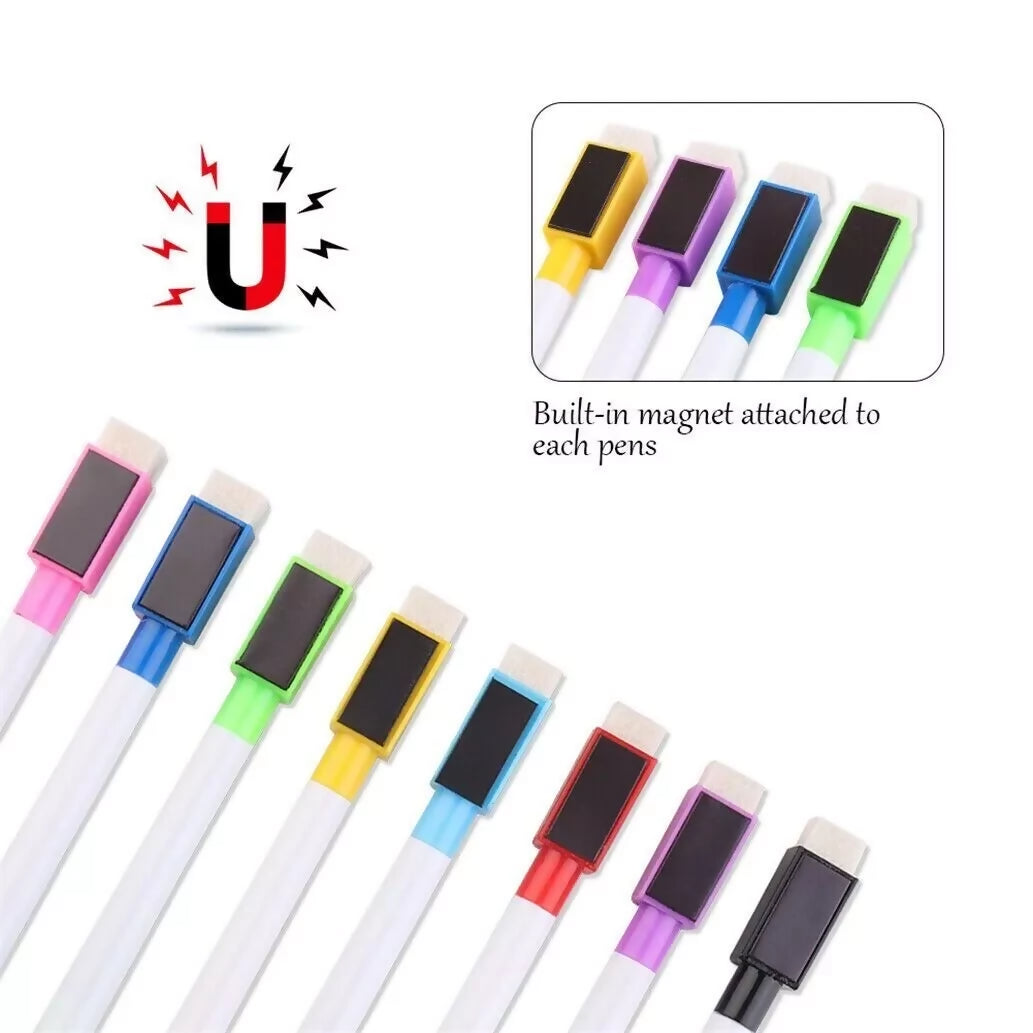 333 x 8 Pack Colour Magnetic White Board Marker Pens Pen Dry Eraser Easy Wipe Whiteboard