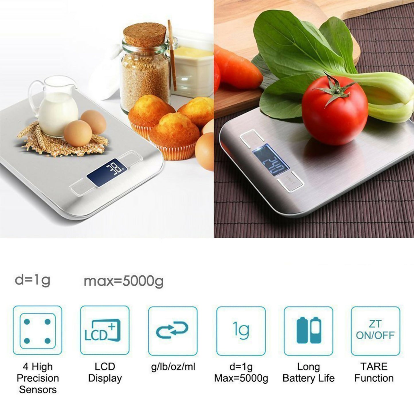 45x Digital Kitchen Scales 5kg Capacity