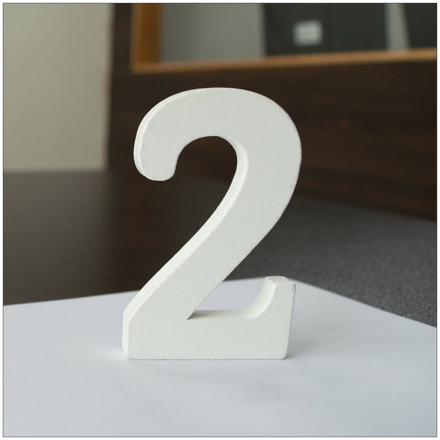 920pcs White Wooden Numbers 8cm Mixed Joblot 0, 2 to 9 Number Free Standing