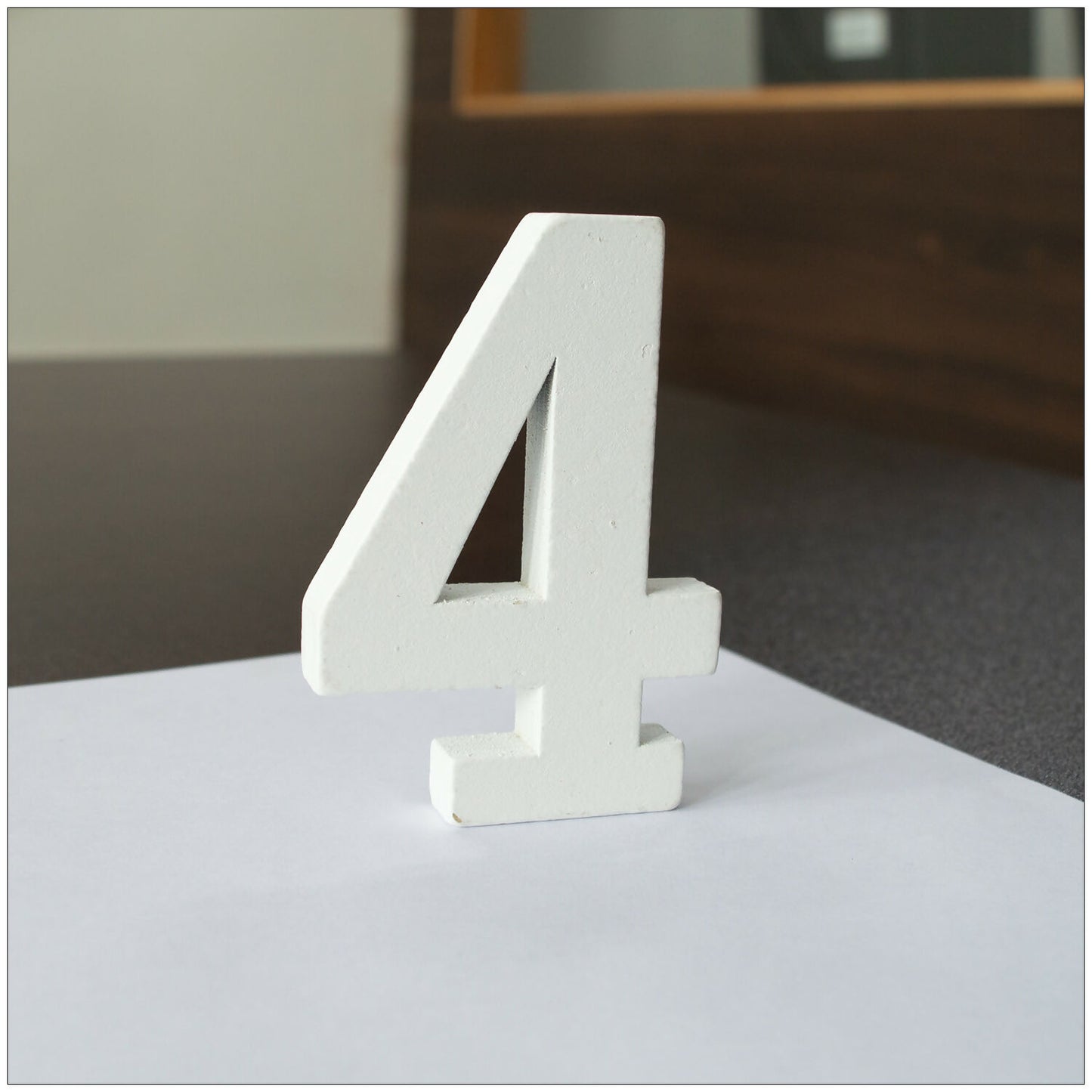 920pcs White Wooden Numbers 8cm Mixed Joblot 0, 2 to 9 Number Free Standing
