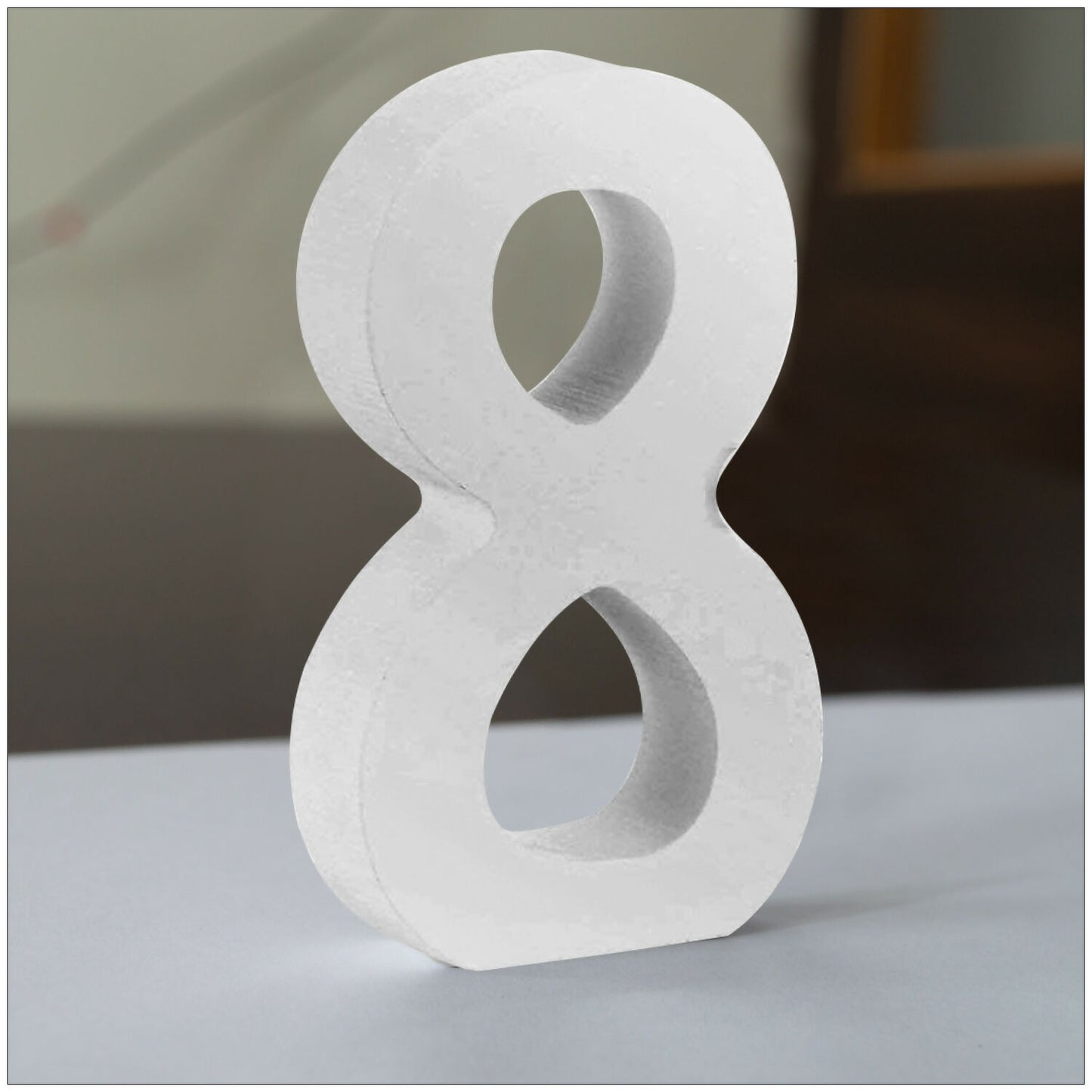 920pcs White Wooden Numbers 8cm Mixed Joblot 0, 2 to 9 Number Free Standing