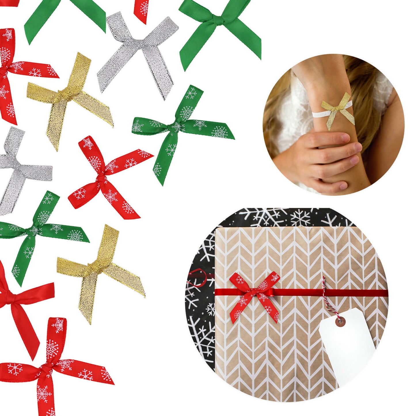 150 x 100 Pack Christmas Ribbon Bows