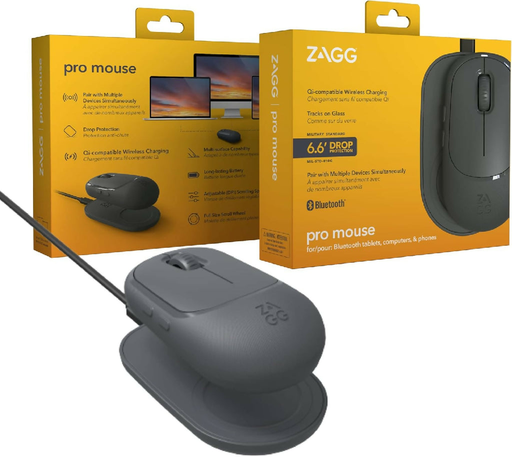 ZAGG Pro Mouse with QI- Wireless Charging Black 1