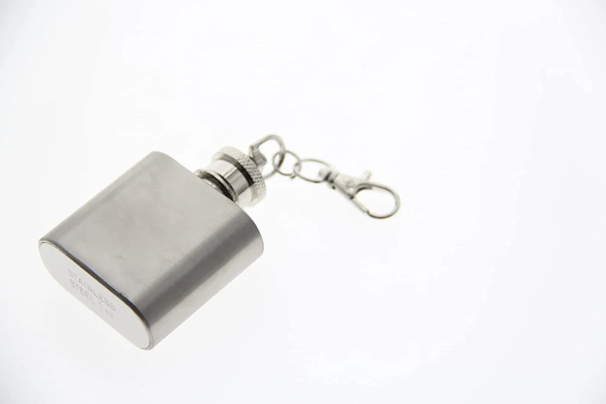 200 X Homiu Hip Flask Stainless Steel Keyring