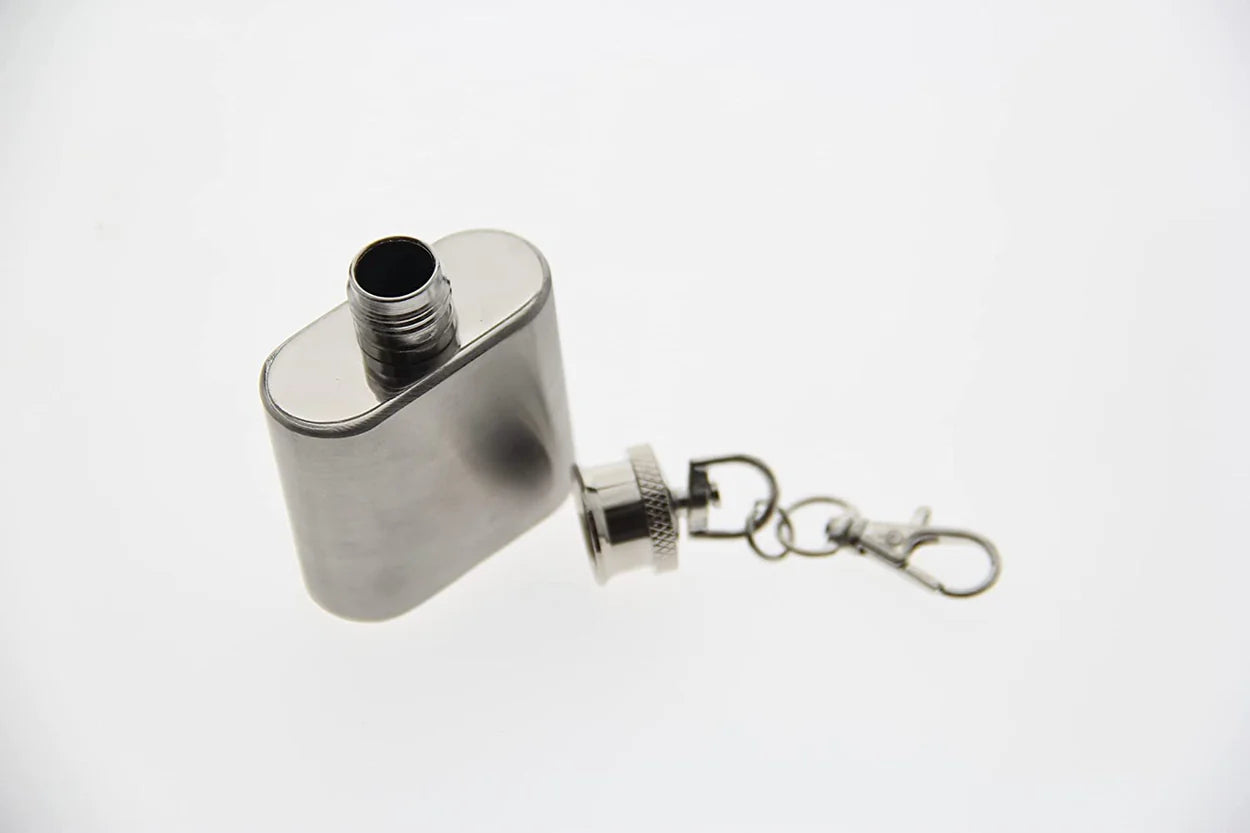 200 X Homiu Hip Flask Stainless Steel Keyring