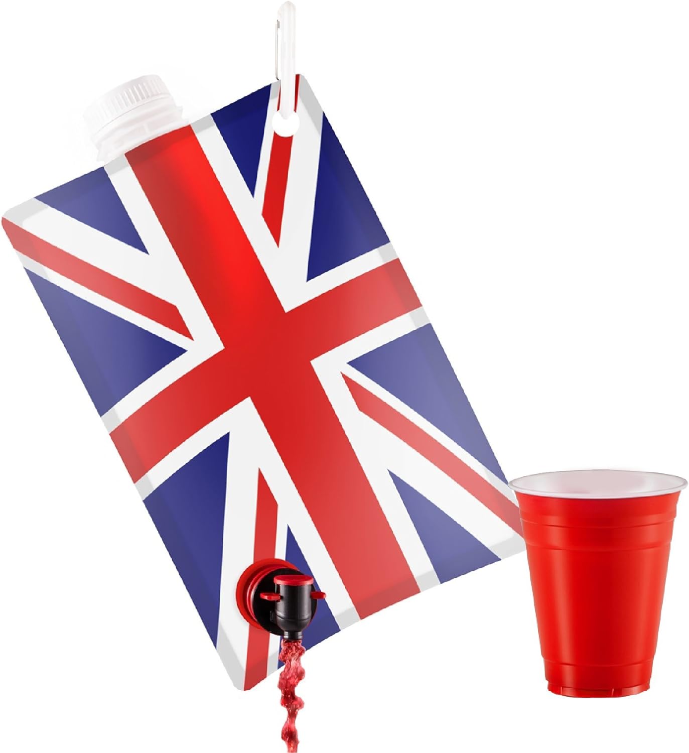 48 X Flask 2 Liters British Flag for Party & Birthday