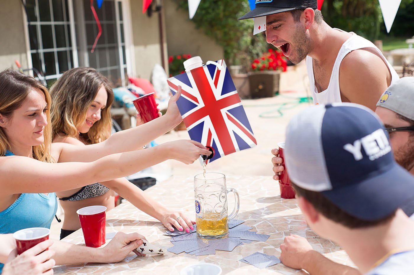 48 X Flask 2 Liters British Flag for Party & Birthday