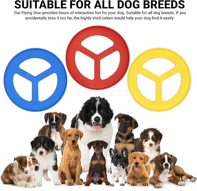 100 X Dog Flying Disc 3 COLOURS EVENish MIX