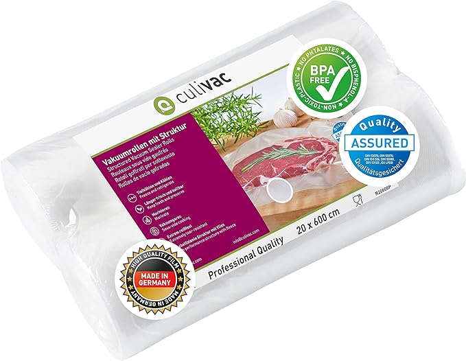 150 X 2 Pack Culivac Vacuum Food Sealer Rolls 20x600cm