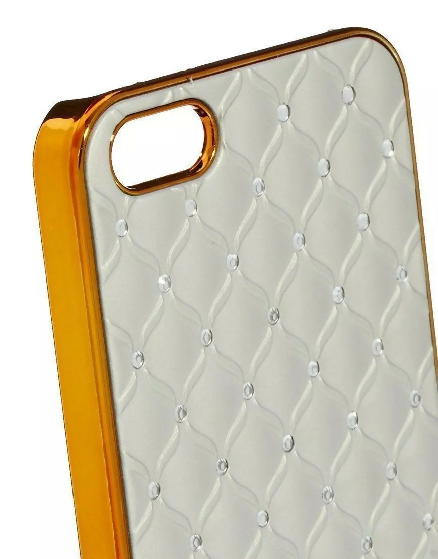 100 x Genuine Skinny Dip Champagne Quilt Bling Case Cover + Screen Protector For iPhone 5 5s SE