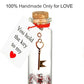 260 x Romantic I Love You Gifts for Her or Him Little Cute Gifts for Girlfriend Boyfriend Wife Husband Fiance - Anniversary Valentines Gifts with Love Message - Key in A Bottle, transparent