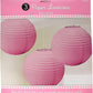 48 X 3pcs Paper Lanterns Hanging 24cm Pink