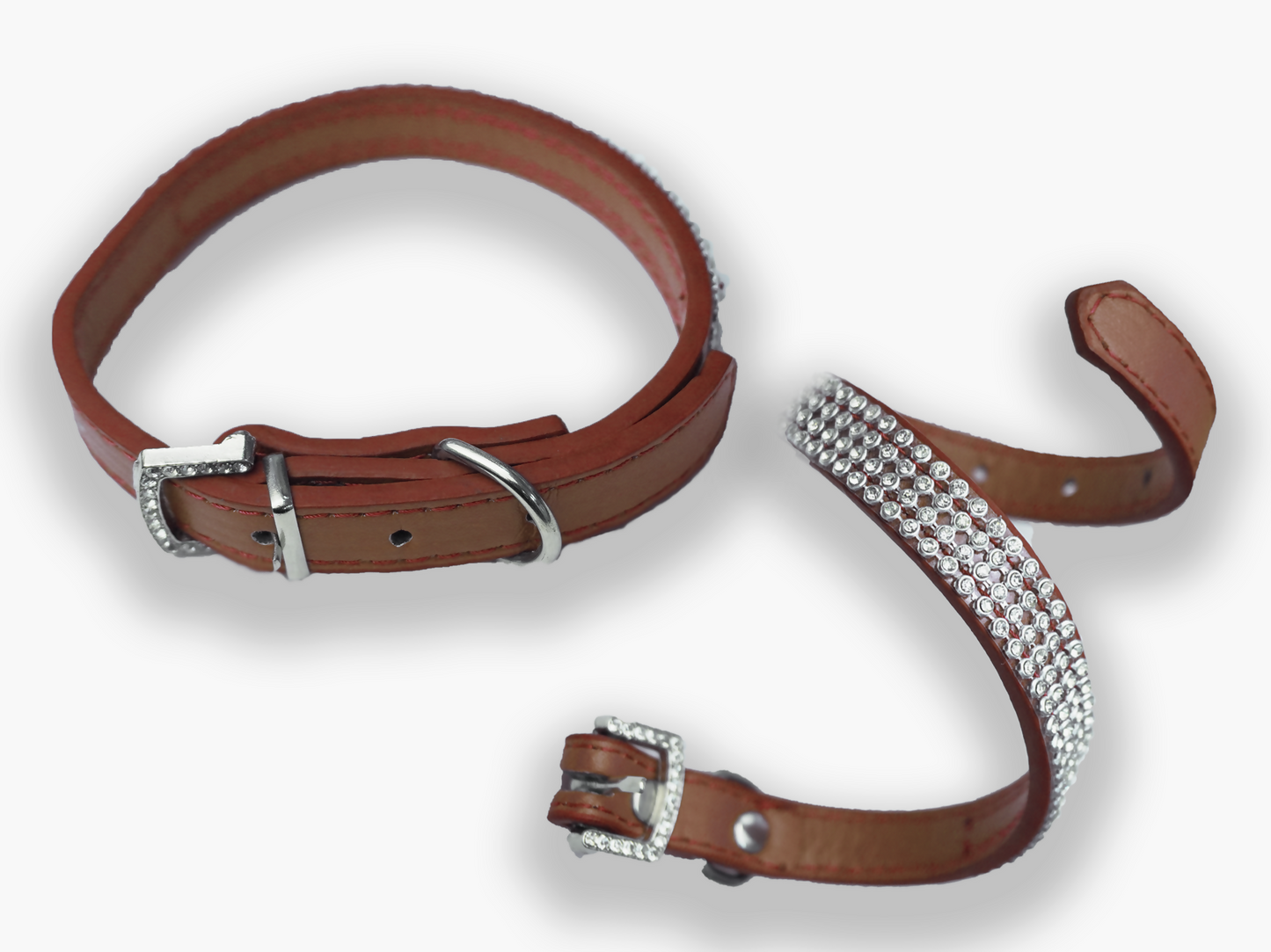 100pcs Dog Collar Leather Pet Collar Brown Mixed Joblot