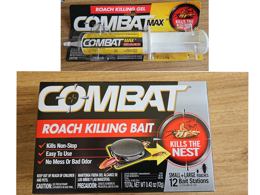 100pcs Combat Roach Killer (35X Syringe, 65X Bait)