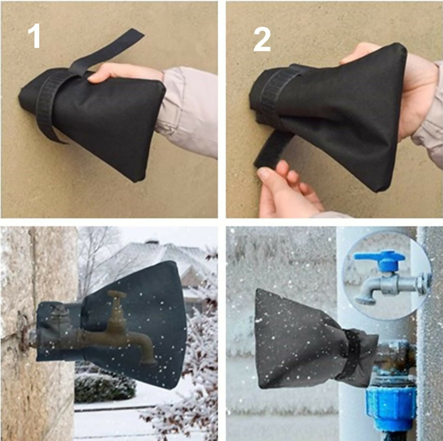 100x Topways 2 Pack Outdoor Faucet Cover Faucet Protector Frost Protector for Winter Garden Outdoor Faucet Cover from Fr