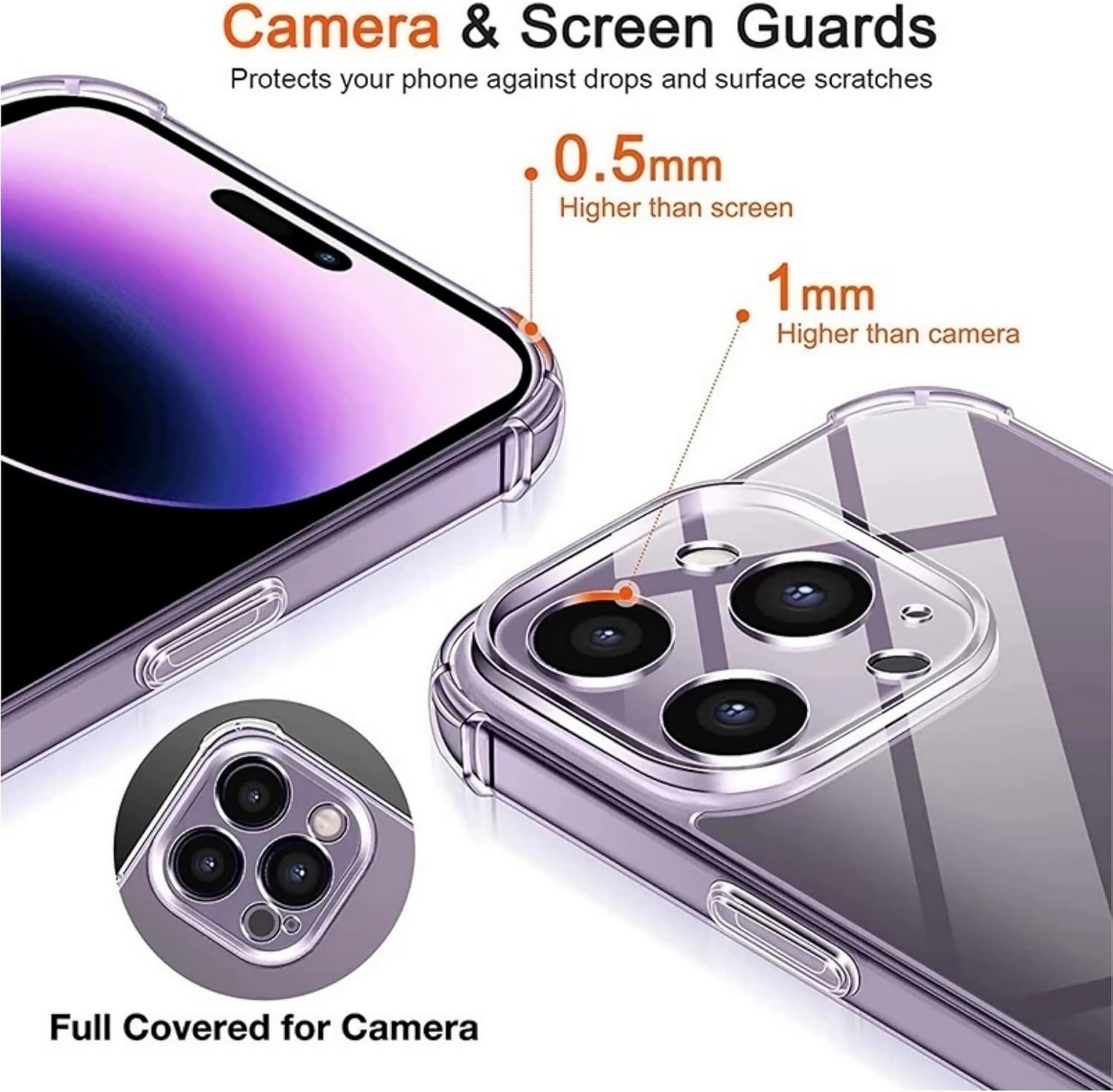 700pcs (600X iPhone 12 + 100X iPhone 12 Pro Max) Premium Shockproof Silicone Bumper Clear Lens Protection Cases & Covers