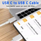 200 x Google 18w Fast Charge USB-C TO USB-C Cable Charger Lead White (Re-tied)