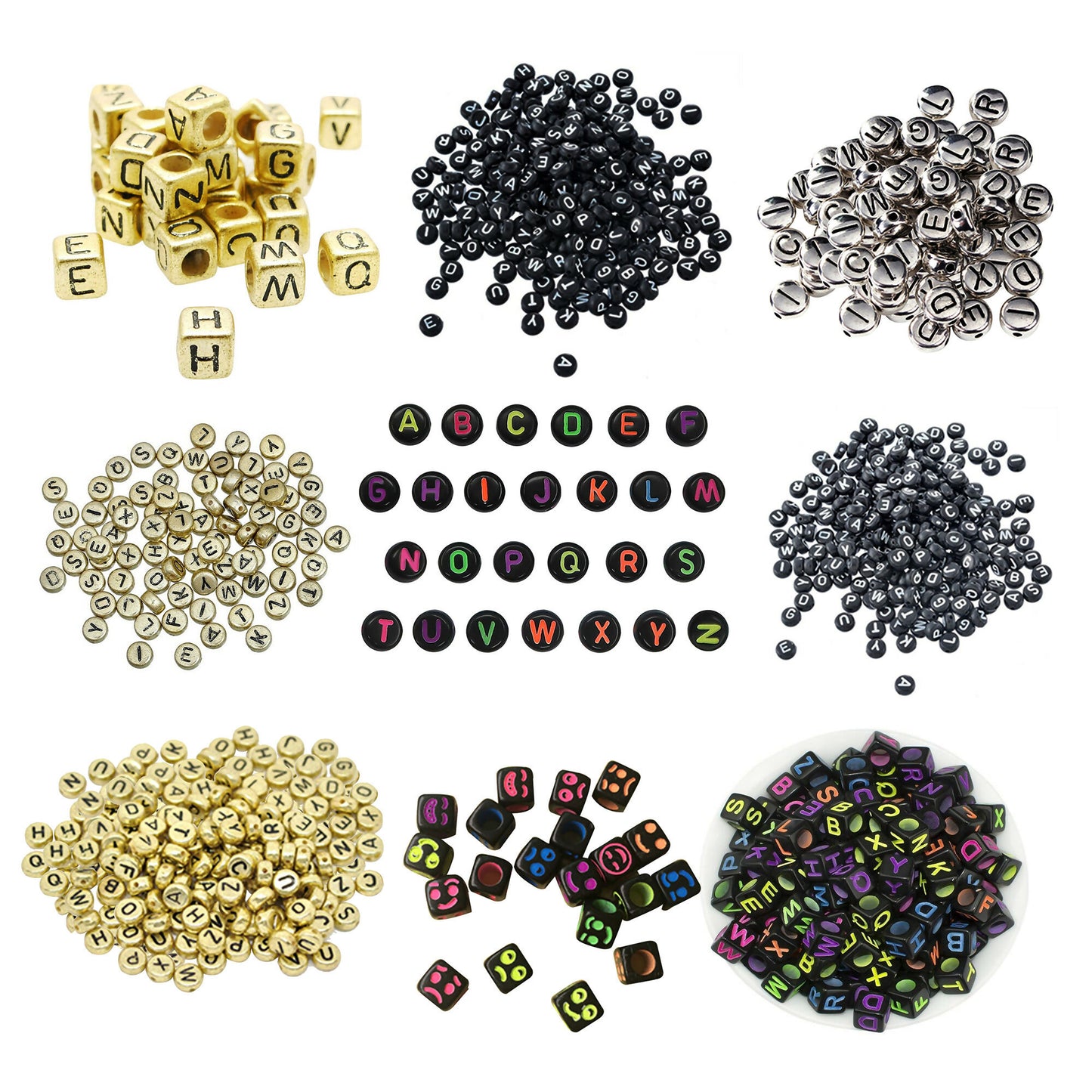 100 x 500 Pack Alphabet Letter Beads Jewellery Making