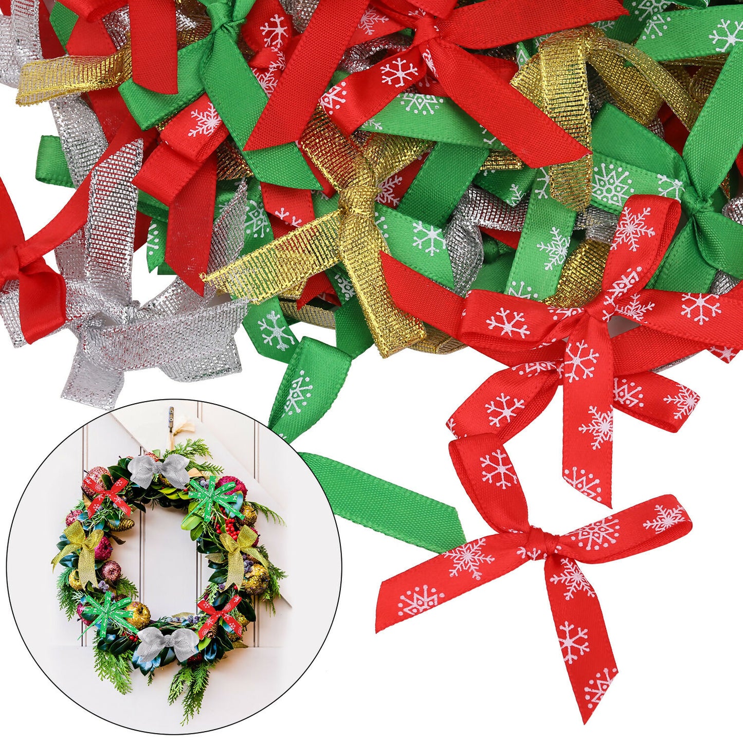 150 x 100 Pack Christmas Ribbon Bows