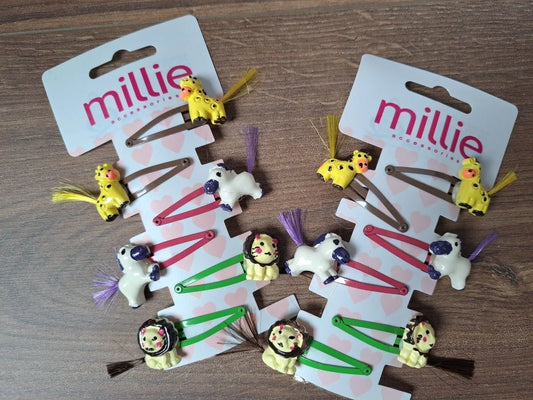 190 X NEW PACKS OF 6 MILLIE ACCESSORIES ANIMAL HAIR CLIPS. RRP £4.99 EACH.