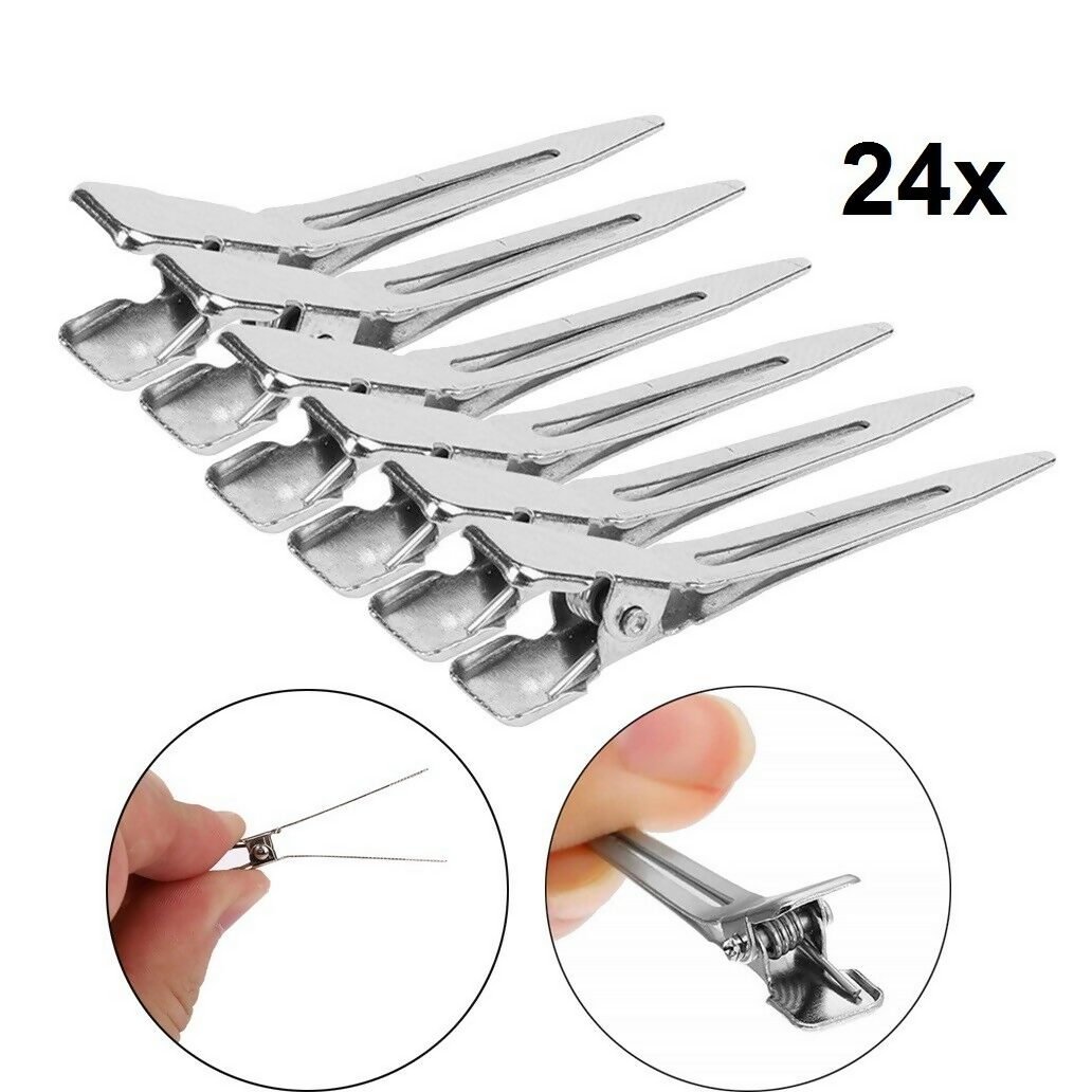 265 x 24Pcs Metal Hair Sectioning Clips Sprung Strong Grip Hairdressing Hair Clip 24Pcs