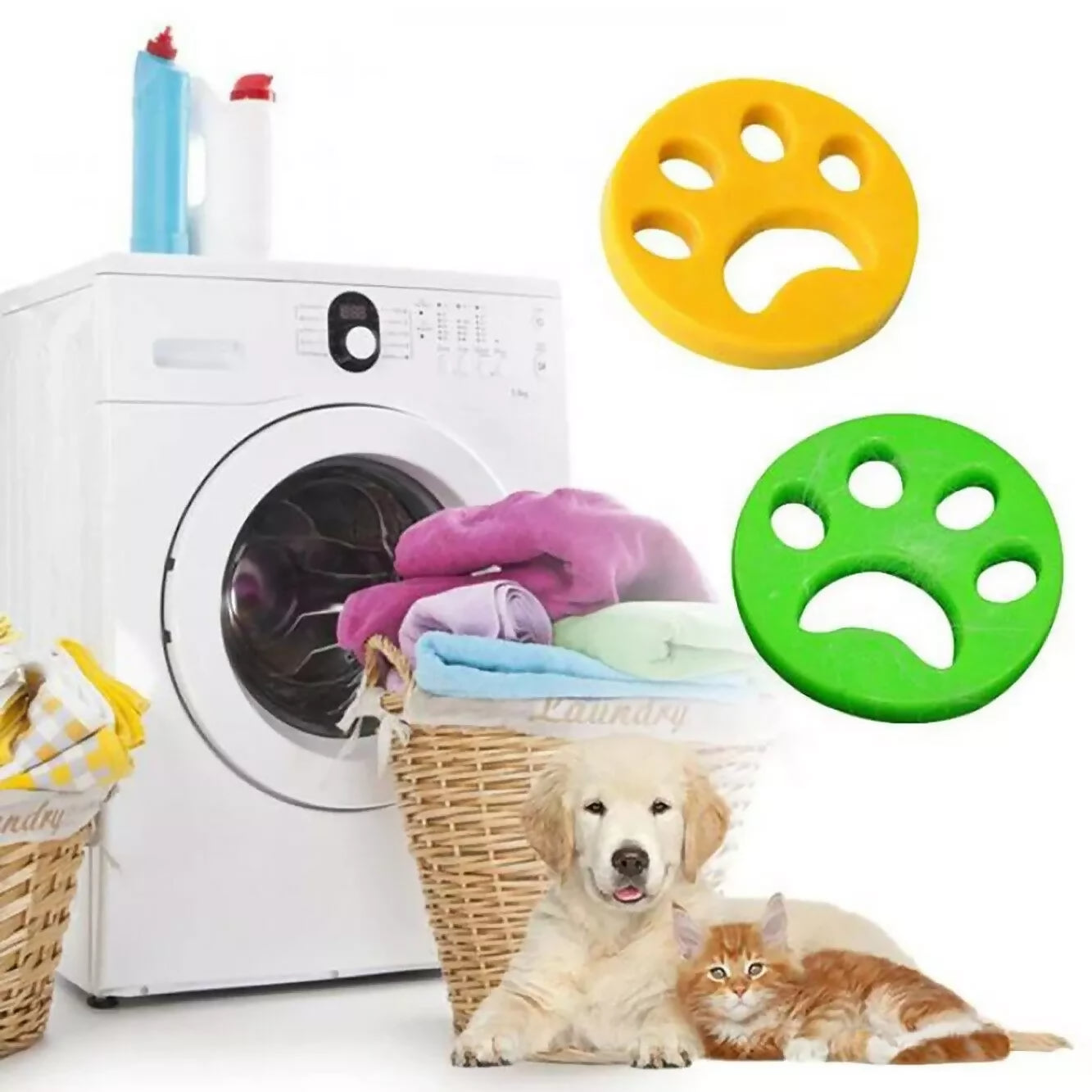 500 x Pet Hair Remover Laundry Washing Machine Reusable Cat Dog Fur Lint Catcher