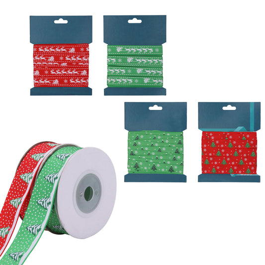 100pcs Christmas Ribbon 20mm Red Green 10 Yards Mixed Joblot