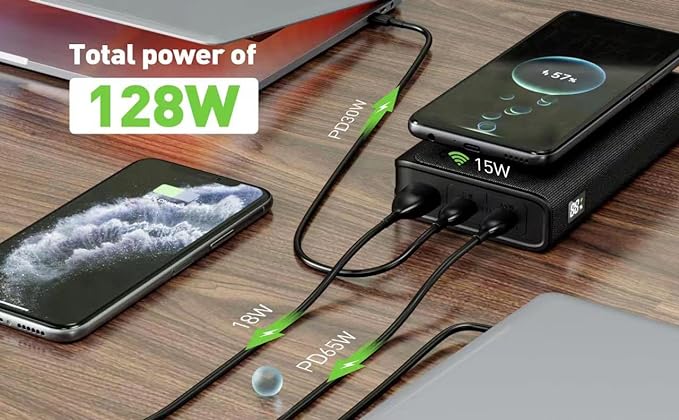 75 X 100W 20000mAh Laptop/Phone Power Bank with 15W Wireless Charging