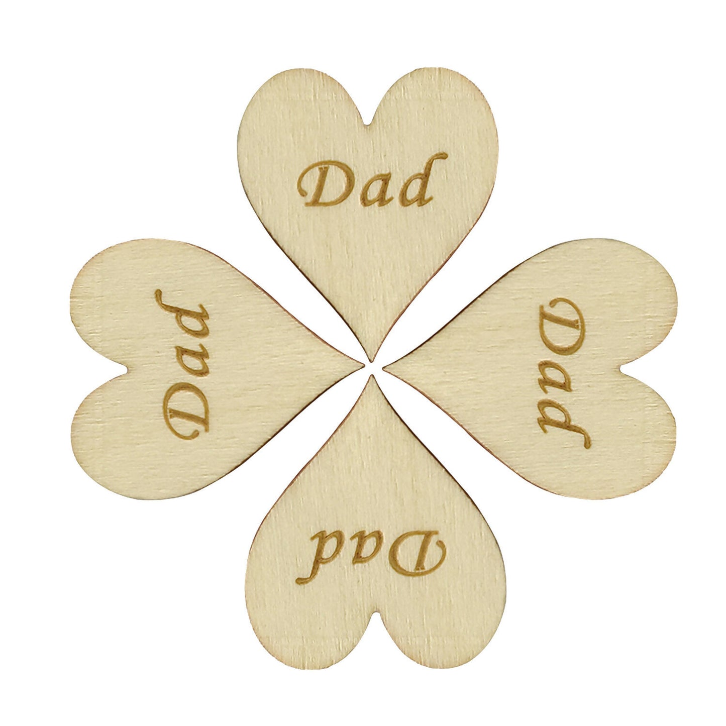 5000 Wooden Heart Embellishment Engraved Word Dad