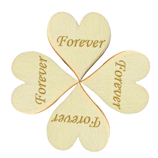 5000 Wooden Heart Embellishment Engraved Word Forever