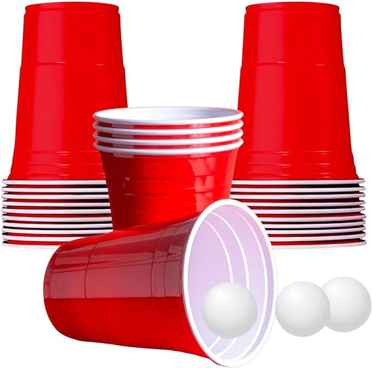 660 X 50 pack Red Plastic Cups (470ml/160z) Solo Cup/Beer Pong Style