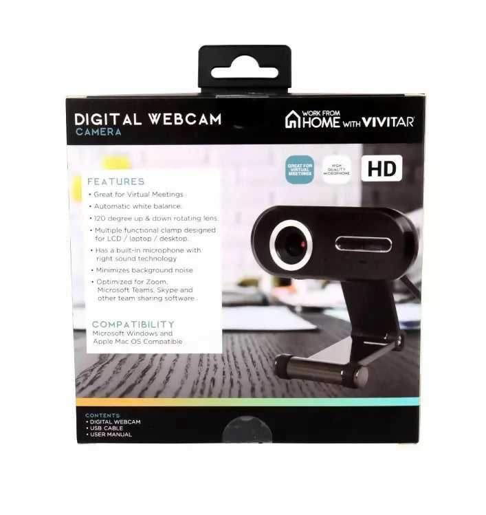 100 x VIVITAR HD Webcam USB AutoFocus Web Camera With Microphone For Windows / Apple Mac OS etc.