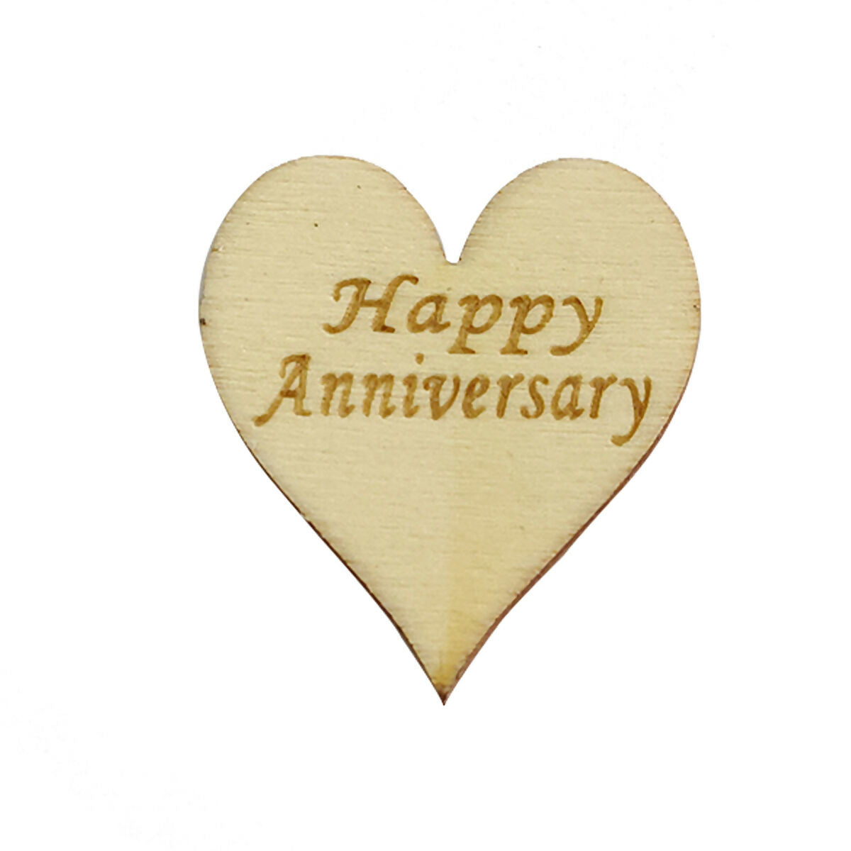 5000 Wooden Heart Embellishment Engraved Word Happy Anniversary