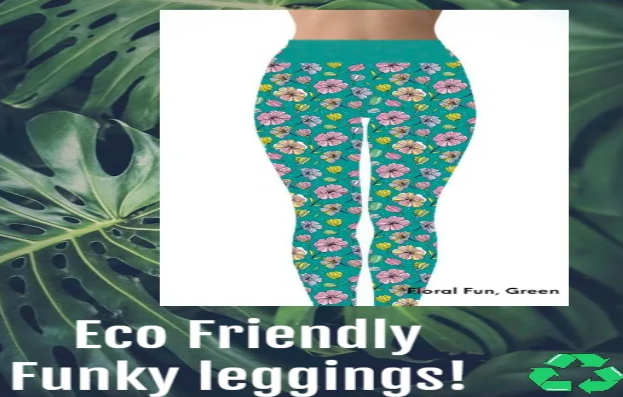 39X Green Flowers Leggings UK6-UK16