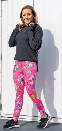 46X Pink Flowers Leggings UK6-UK16