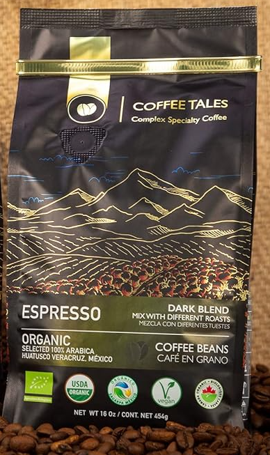 64 X 454g Coffee Tales Organic Certified Arabica Espresso Expiry 27/04/2025 RRP £1,199.20