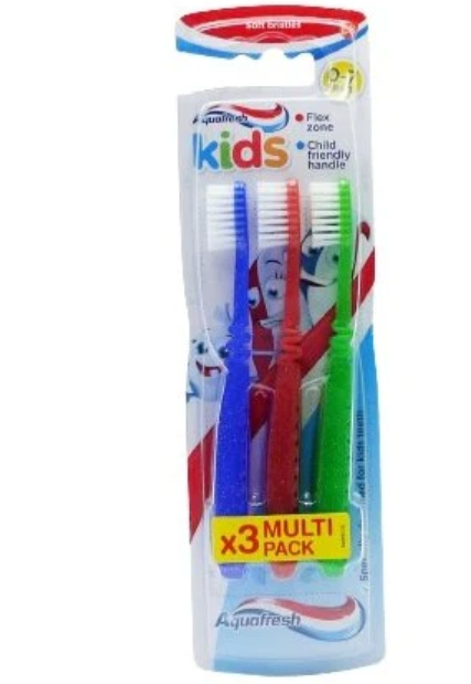 192 X 3 Pack Aquafresh Kids triple toothbrush soft