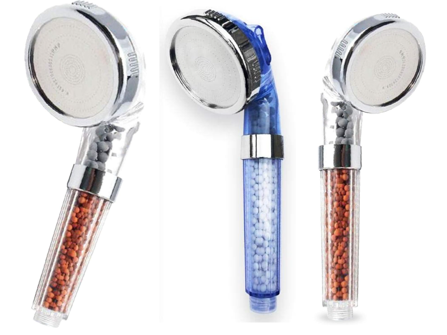 361 X Shower Head and Filter 2 COLOURS Chrome, Transparent