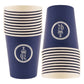 10 x 50 Pack King Charles Coronation Blue Paper Cups