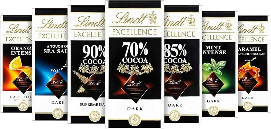 100 X Lindt Excellence MIXED FLAVOURS Chocolate Bar - Expiry Dec 2024-June 2025