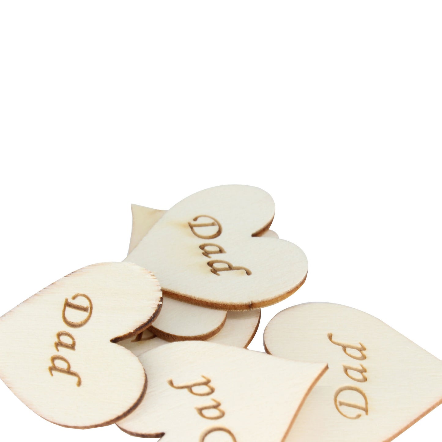 5000 Wooden Heart Embellishment Engraved Word Dad