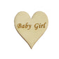 5000 Wooden Heart Embellishment Engraved Word Baby Girl