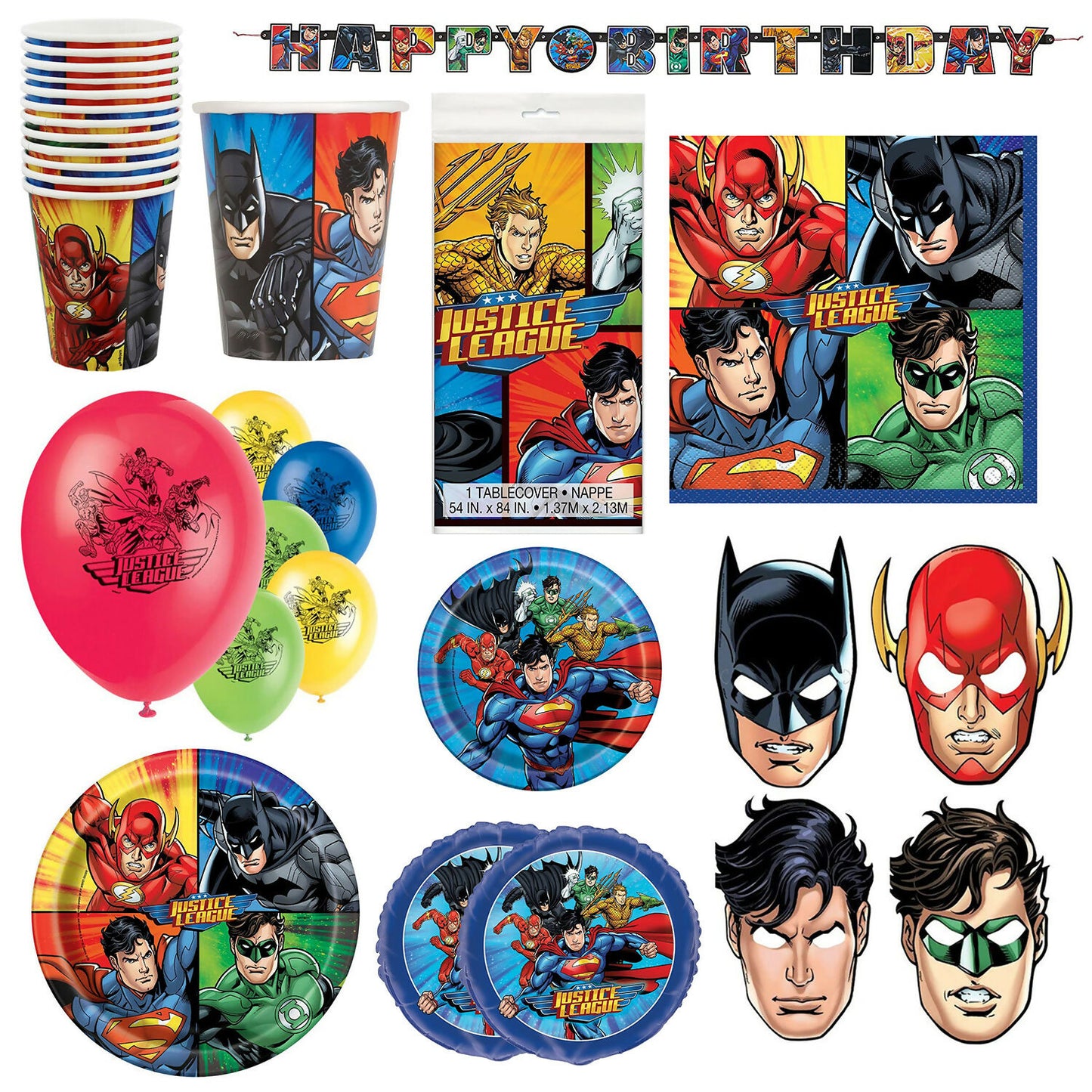 100 Pack Justice League Party Decorations Mixed Joblot